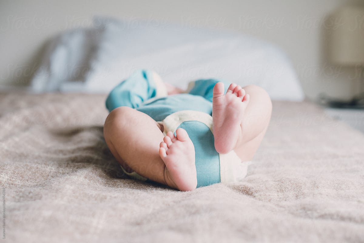 Cute newborn baby feet