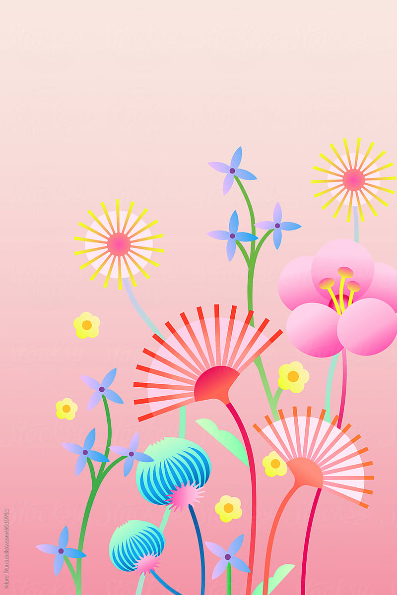 Springtime illustration flowers for bloom seasonal celebration