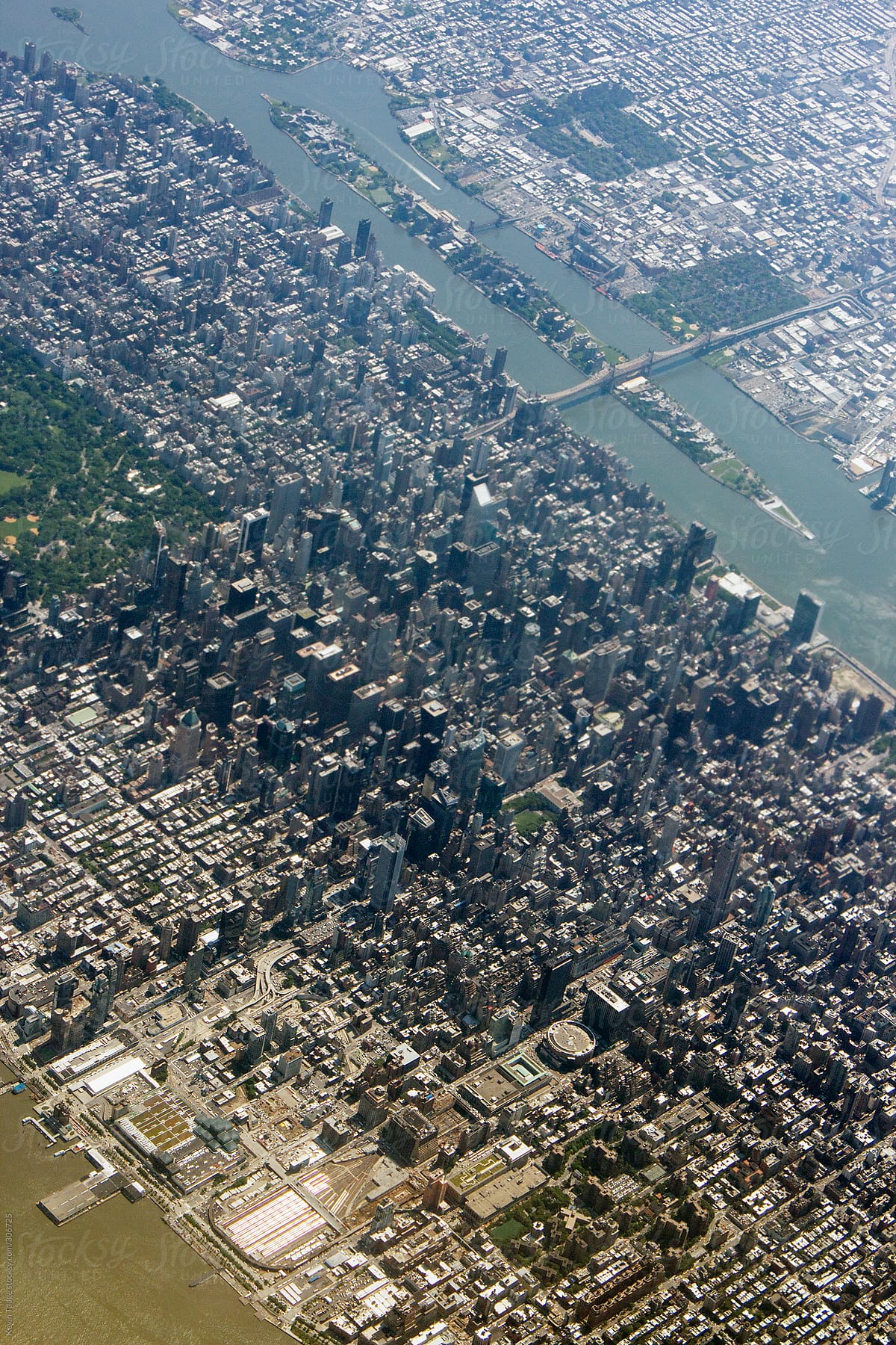 Flying over Manhattan