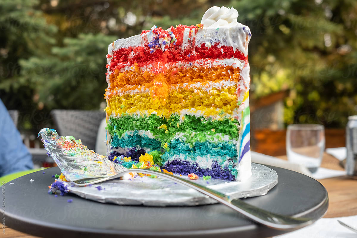 Messy rainbow cake