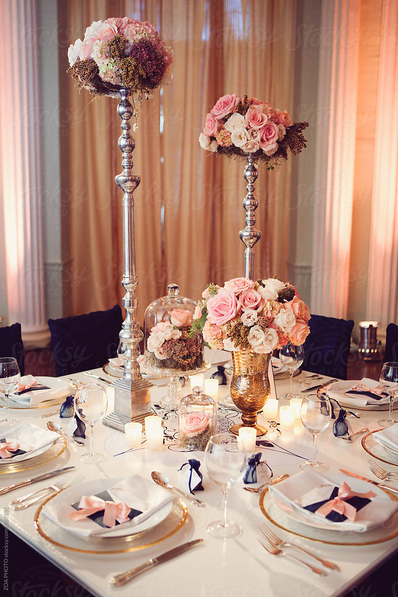 Pink Wedding Tablescape