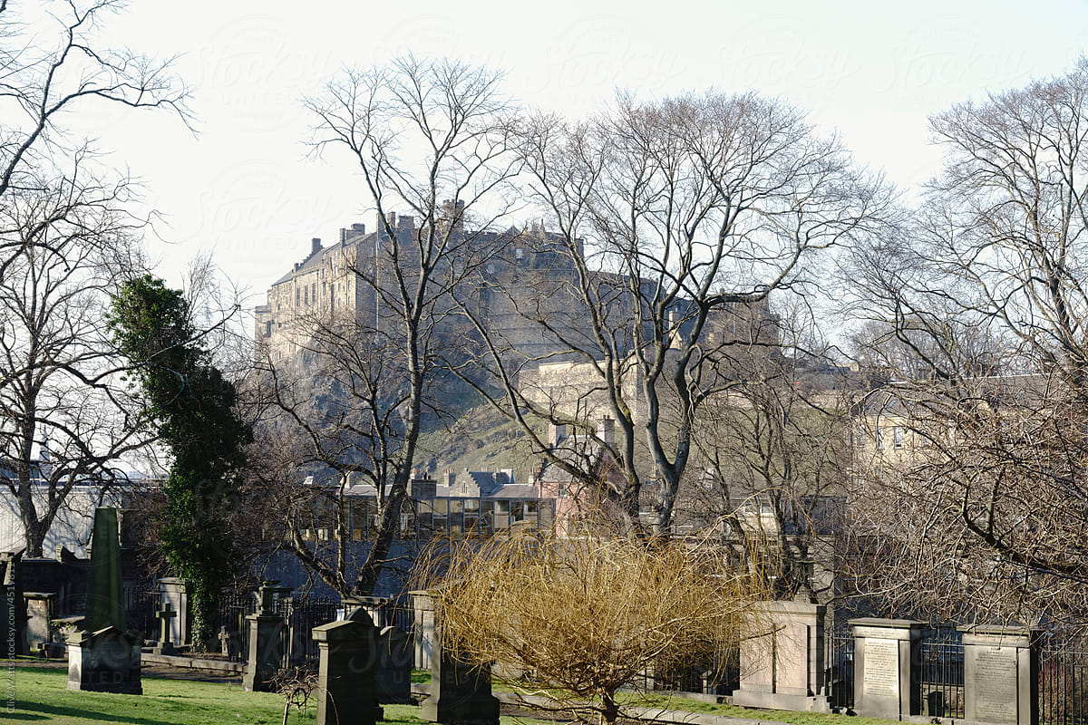 A view of Greyfriars Kirkyard, Edinburgh, Scotland.