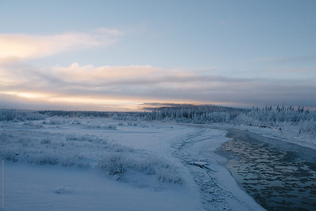 winter daylight scene in Alaska