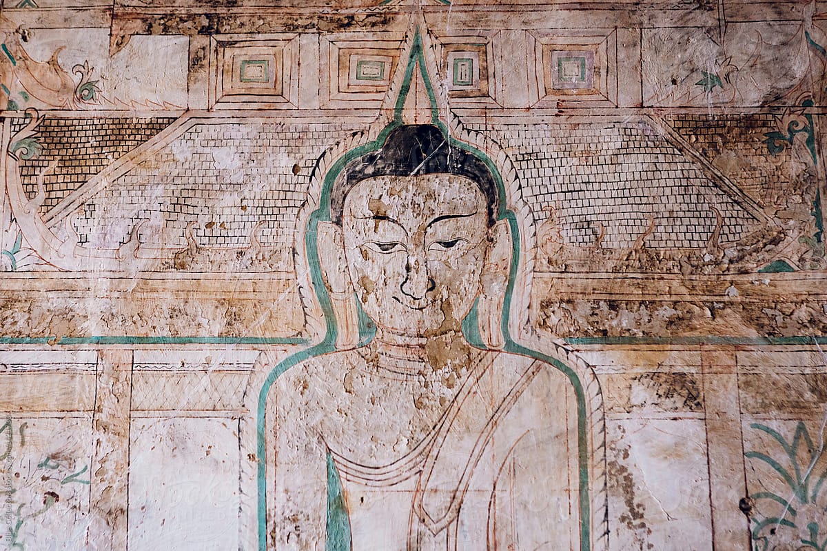 Paintings of Sulamanhi Pahto inside the Pagoda of Bagan, Myanmar