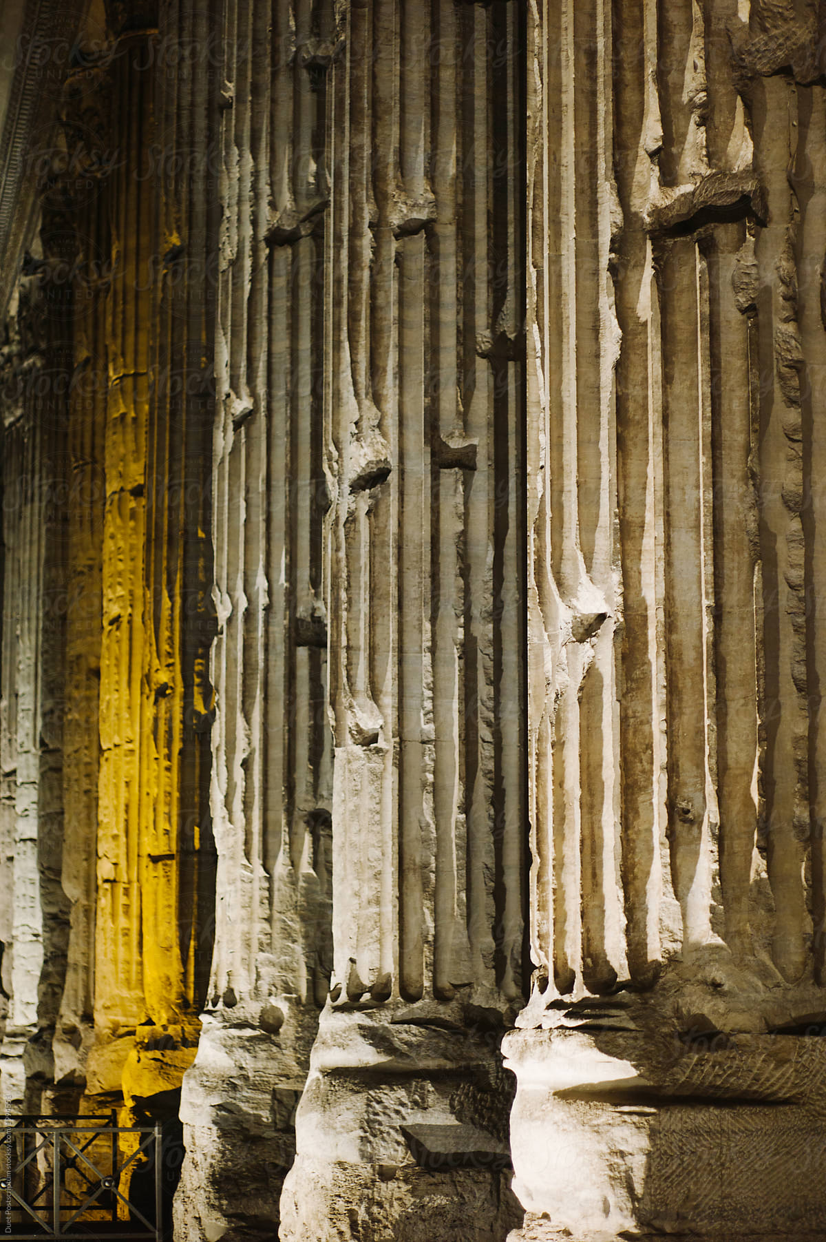 Ancient stone columns underground