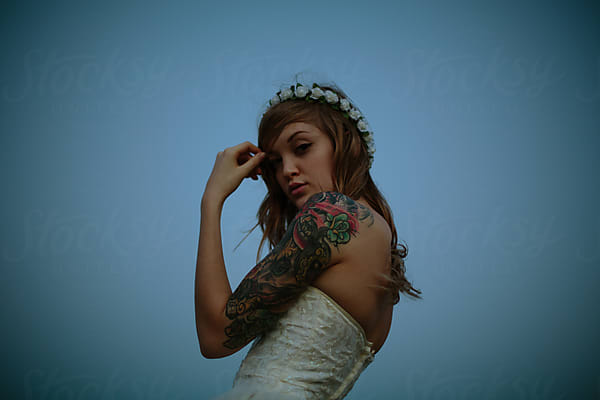 Blonde Girl With Large Tattoo By Dalton Campbell Stocksy United 2569