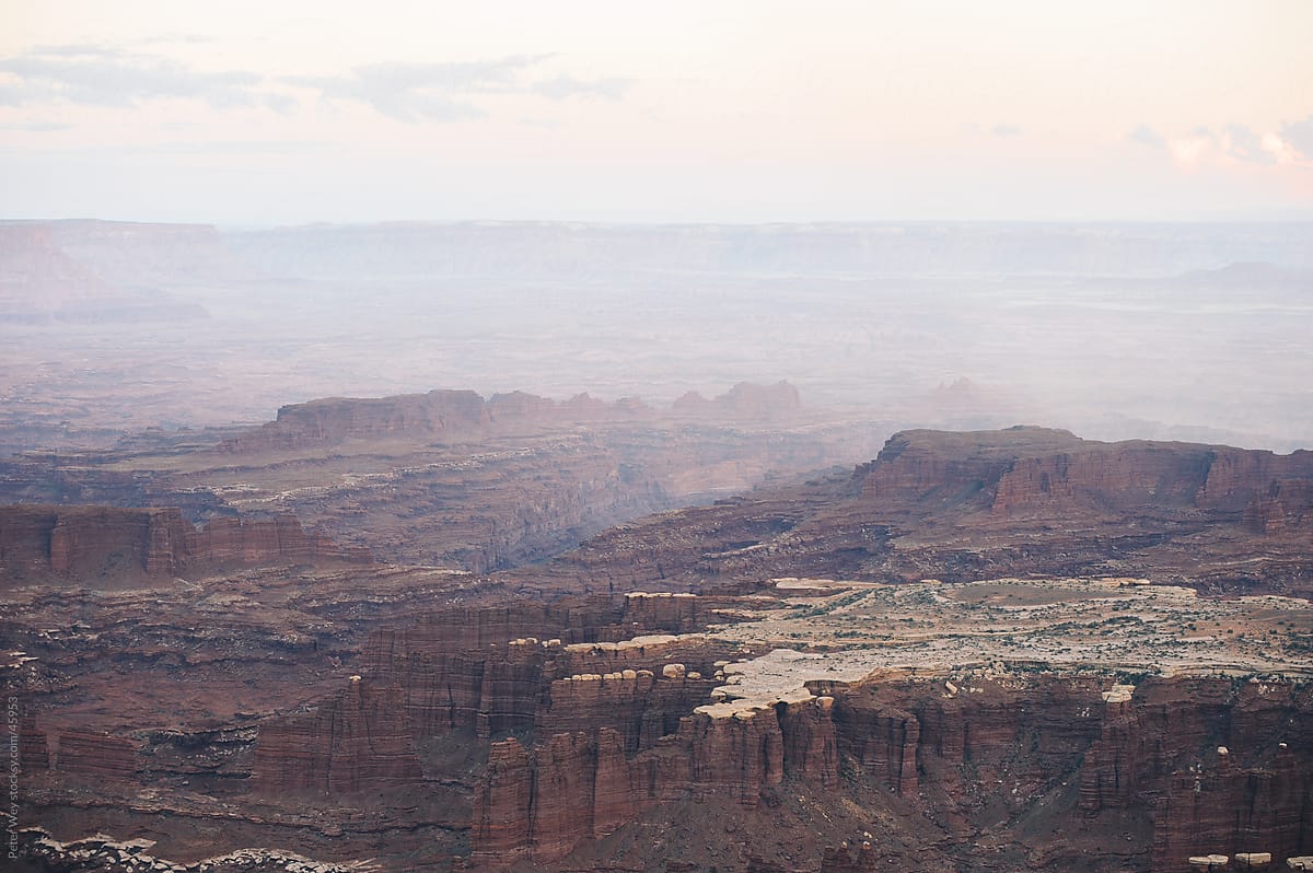 Distant canyons in canyonlands national park, utah, usa