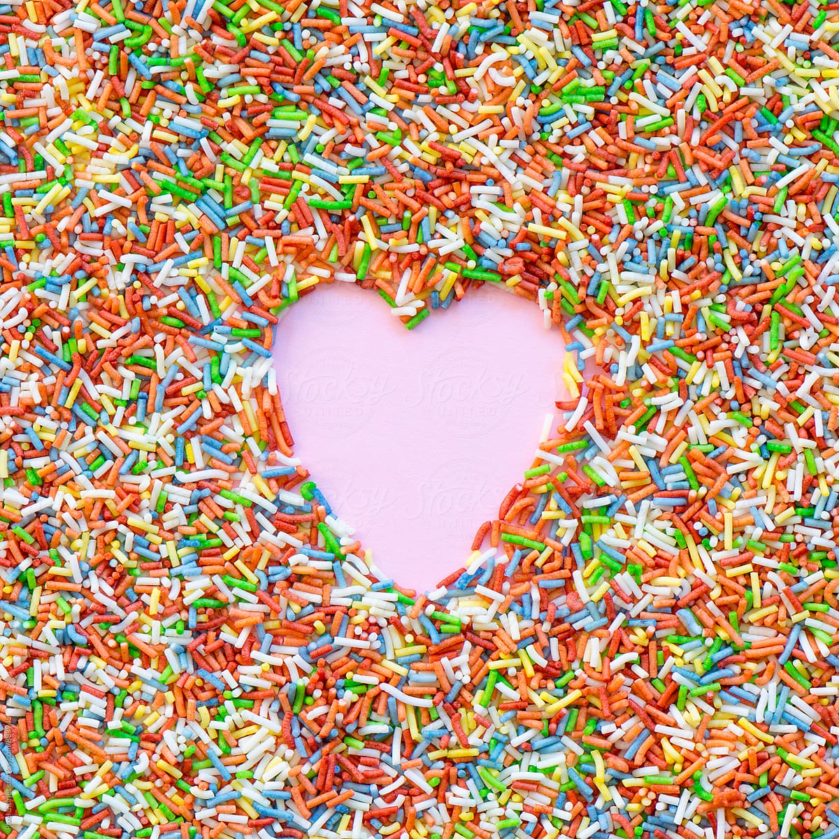 Heart made of colorful sprinkles
