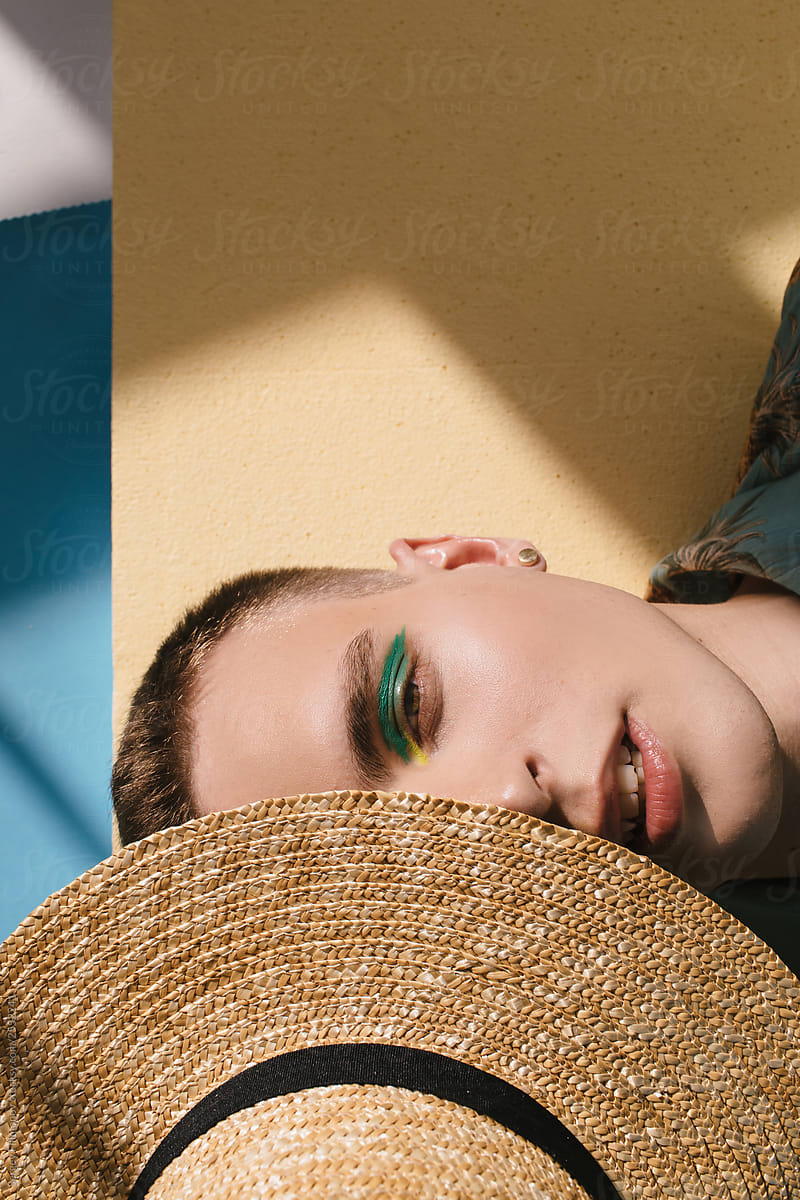 Summer Man Portrait With Makeup By Stocksy Contributor Serge