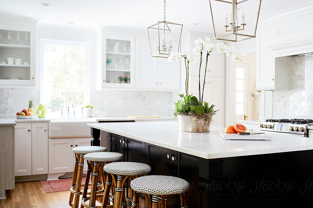 Bright Kitchen with Orchid
