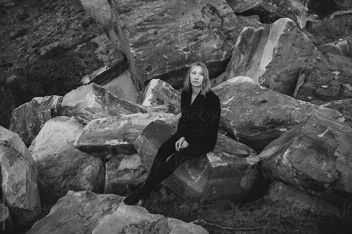 Lady in the rocks.