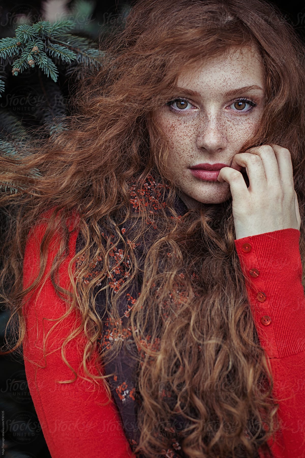 Portrait Of A Beautiful Redhead With Freckles By Stocksy Contributor Maja Topcagic Stocksy