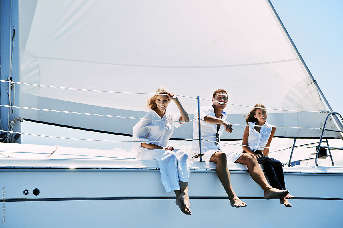 Friends Sailing on Yacht