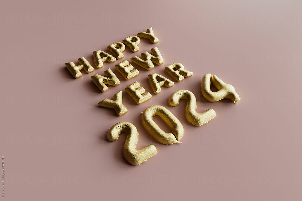 Happy New Year 2024 Golden Balloons by Stocksy Contributor Giada Canu -  Stocksy