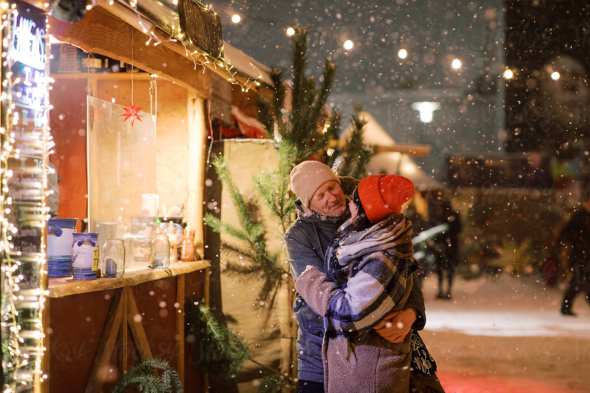 Snowy Embrace at Holiday Market