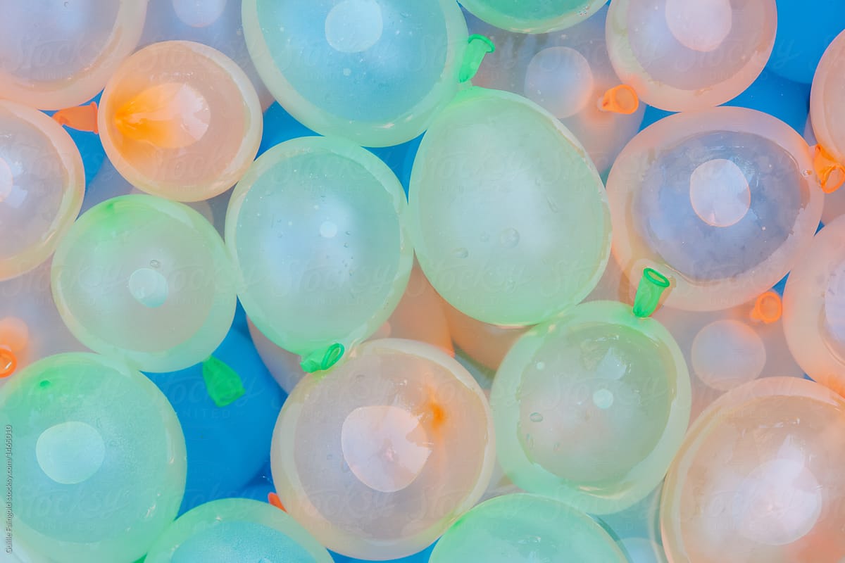 Colorful water balloons background.