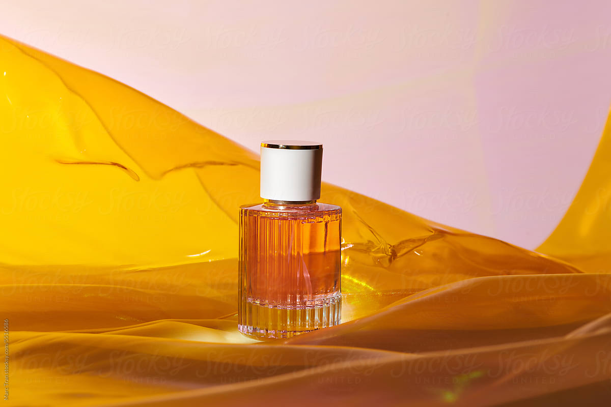 luxury perfume bottle spay on background