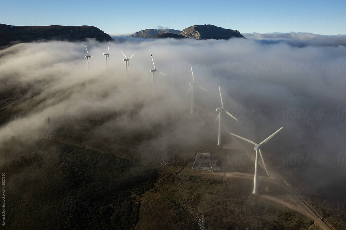 Cloud and wind turbines