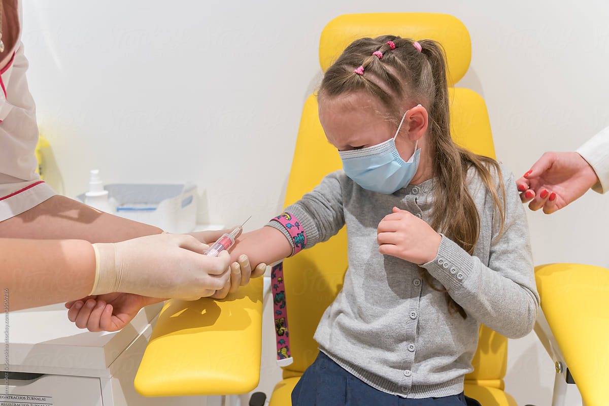 Girl Cries While Nurse Do Blood Test