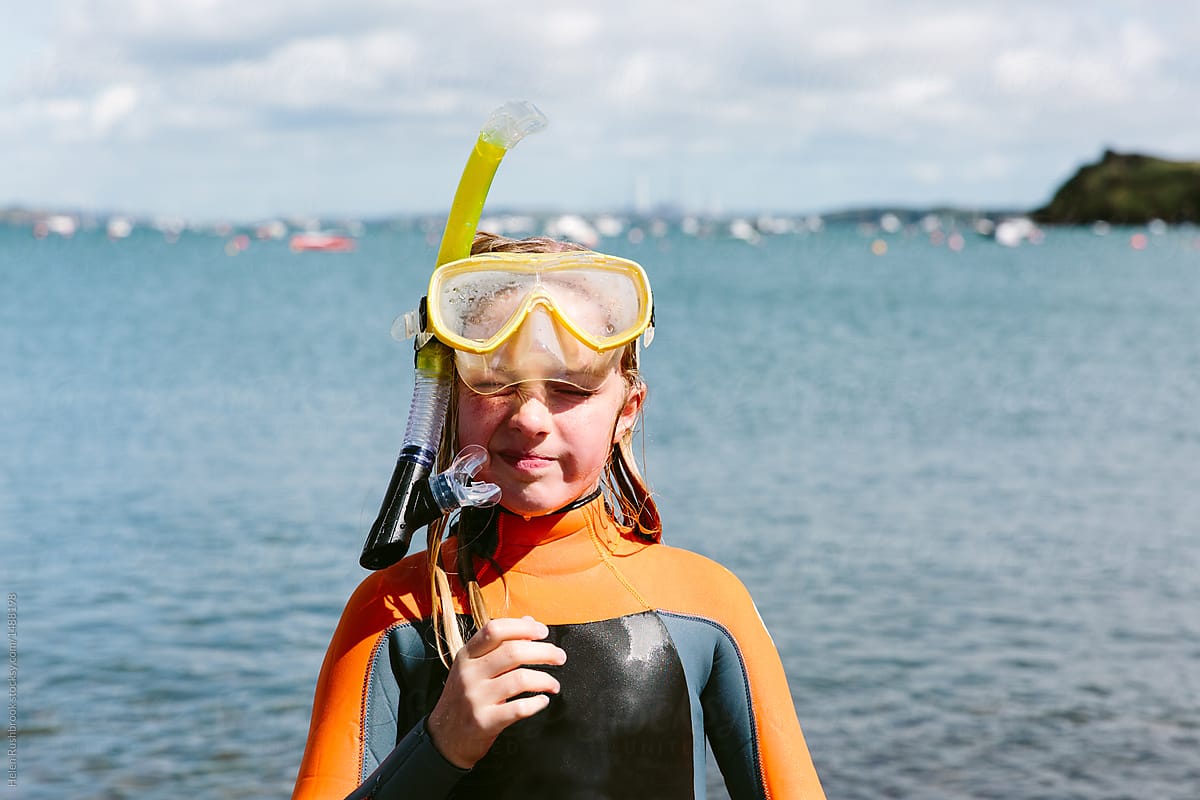 Preteen Girl In A Snorkel And Mask By Stocksy Contributor Helen