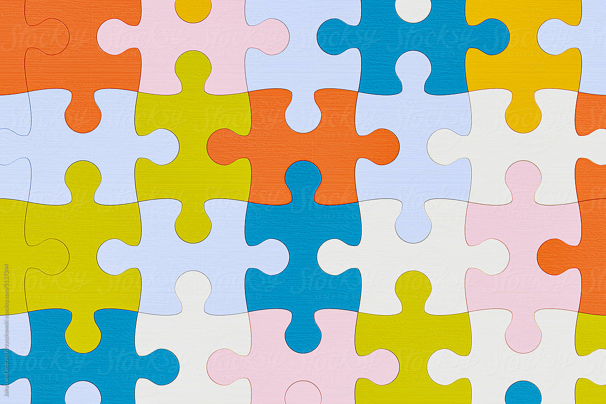 Jigsaw Puzzles in retro colors