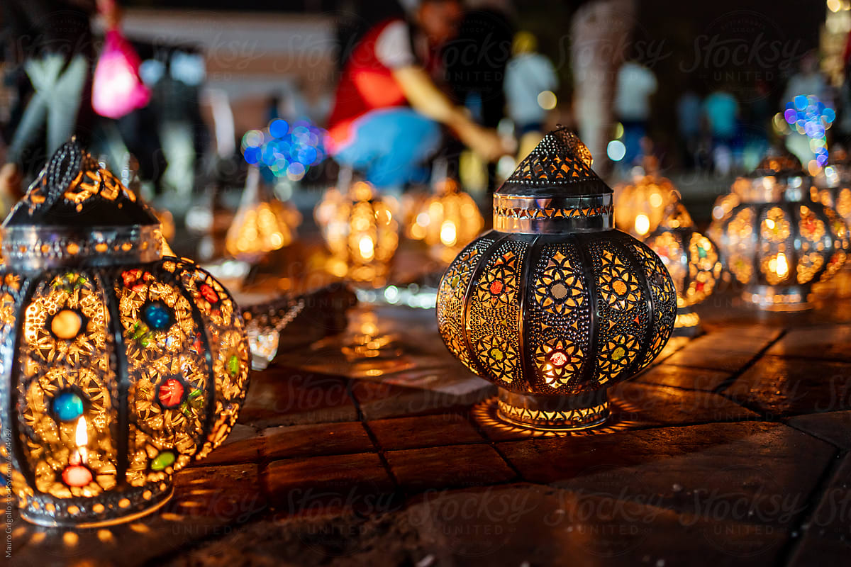 Beautiful lantern in a night market