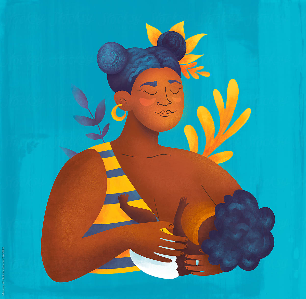 Motherhood Breastfeeding concept illustration