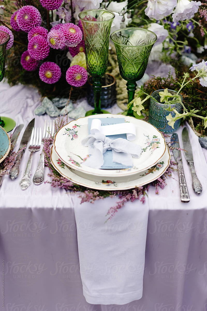 Seat at fancy bridal table