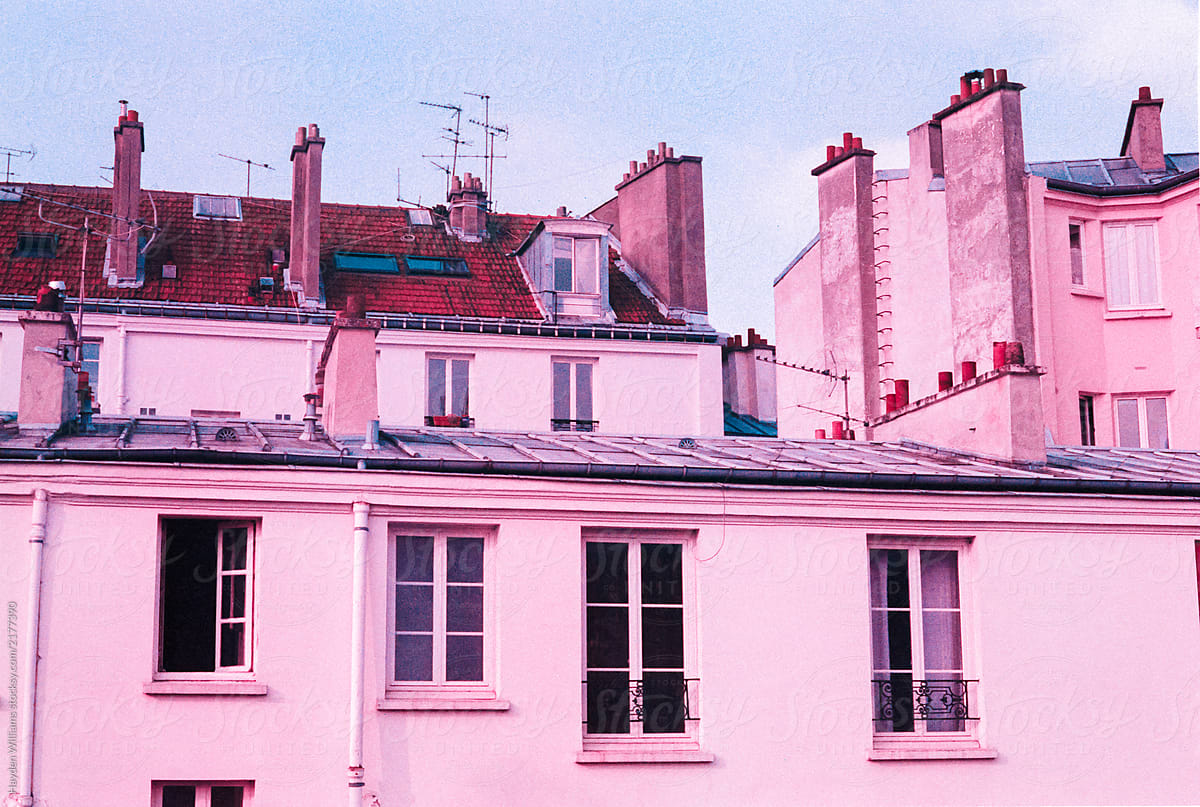 Pink french apartment rooftops
