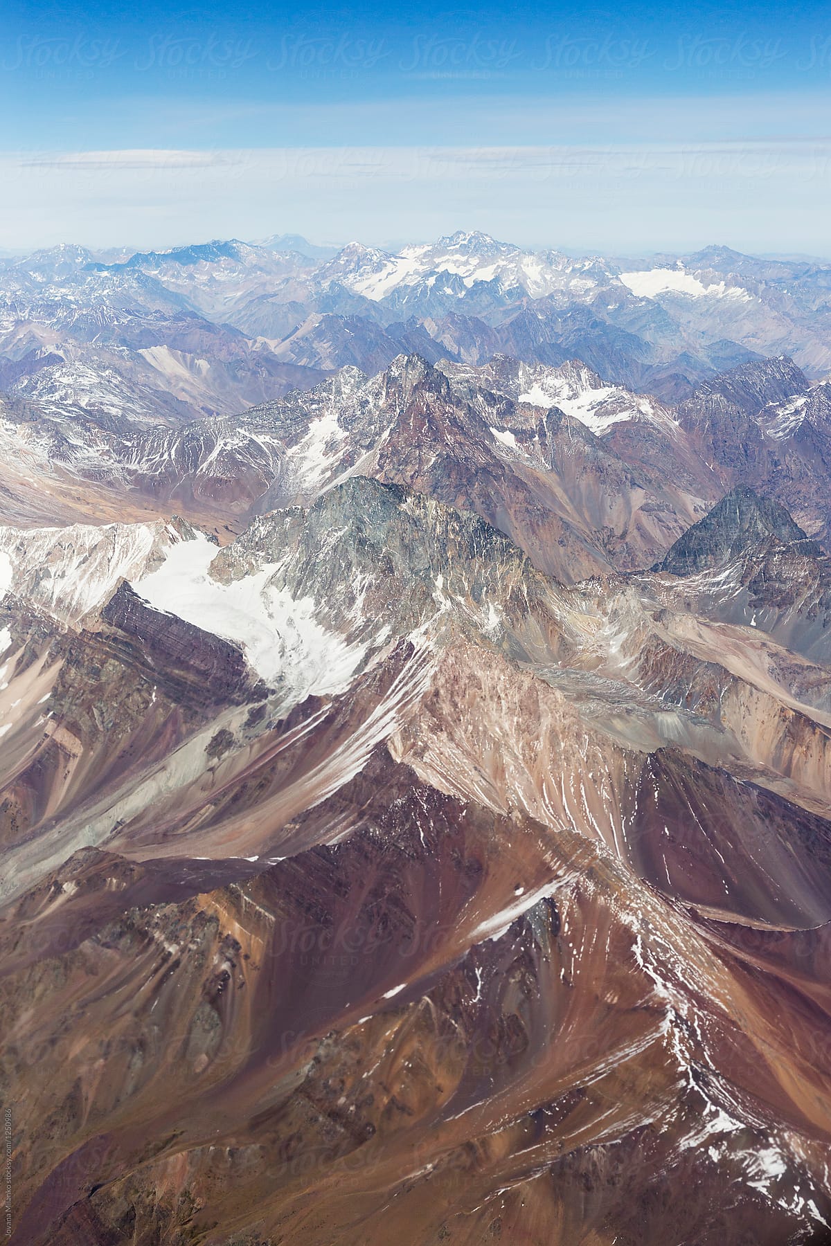 Aerial view of Andean mountains