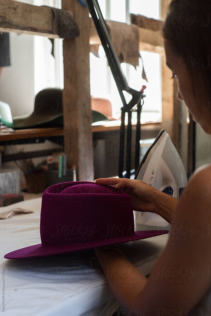 Hat designer in the atelier