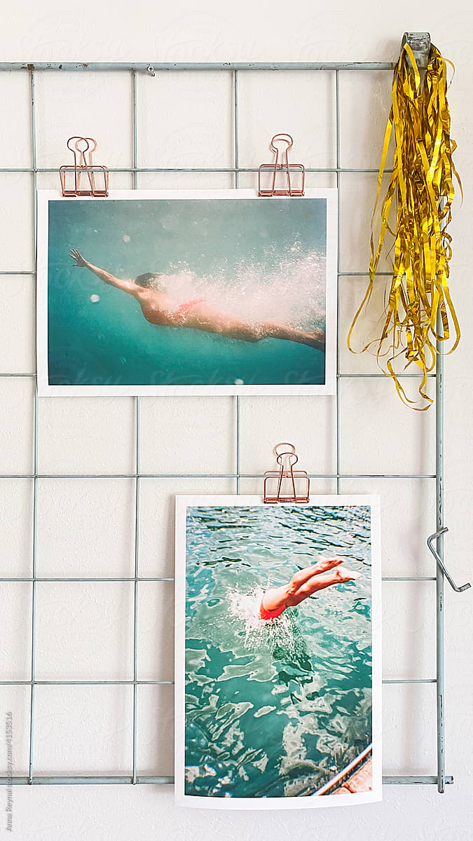 Mood board with underwater images
