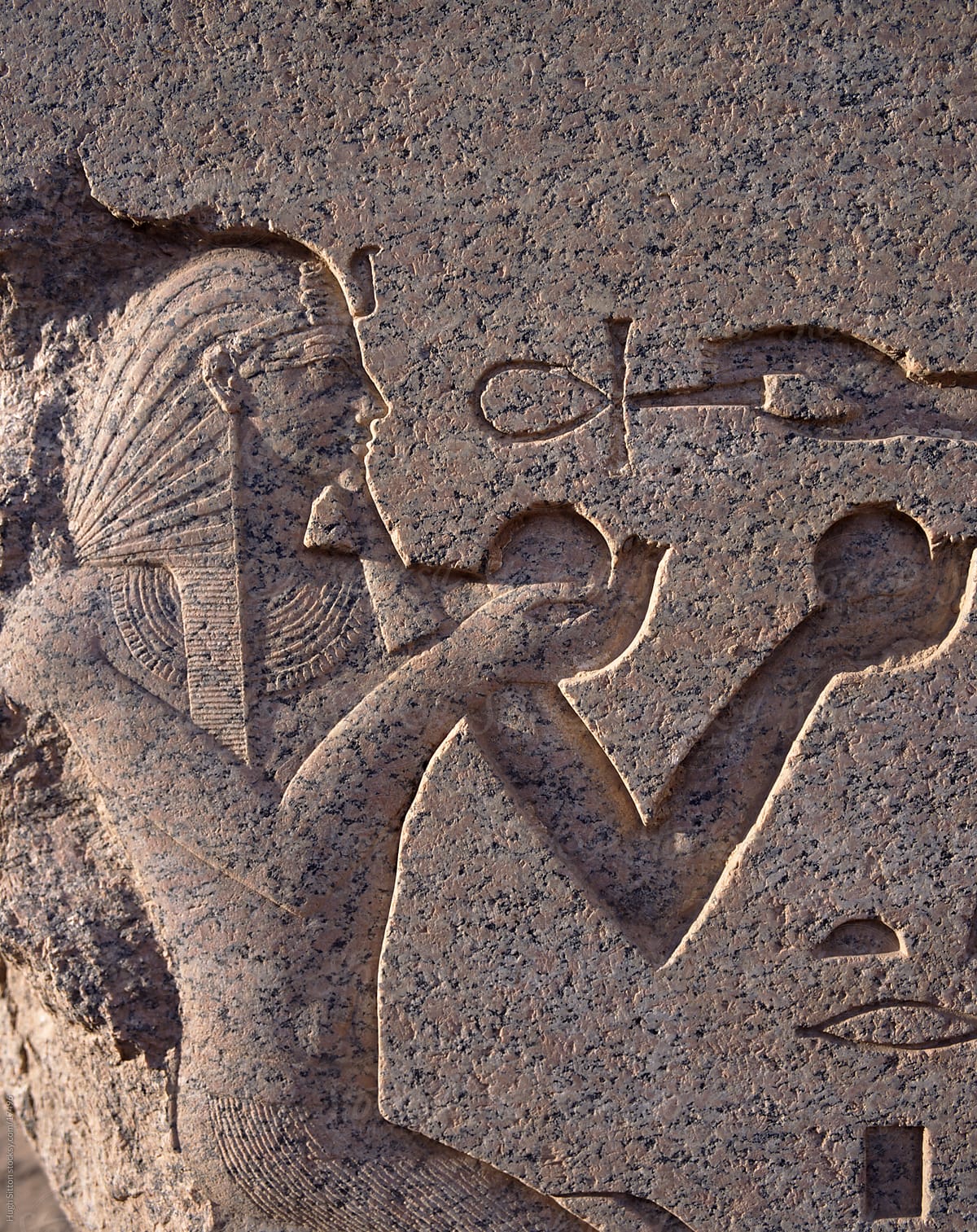 Egyptian relief on Temple wall. Karnak , Luxor. Egypt