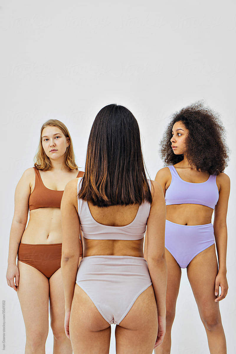 different women models in lingerie