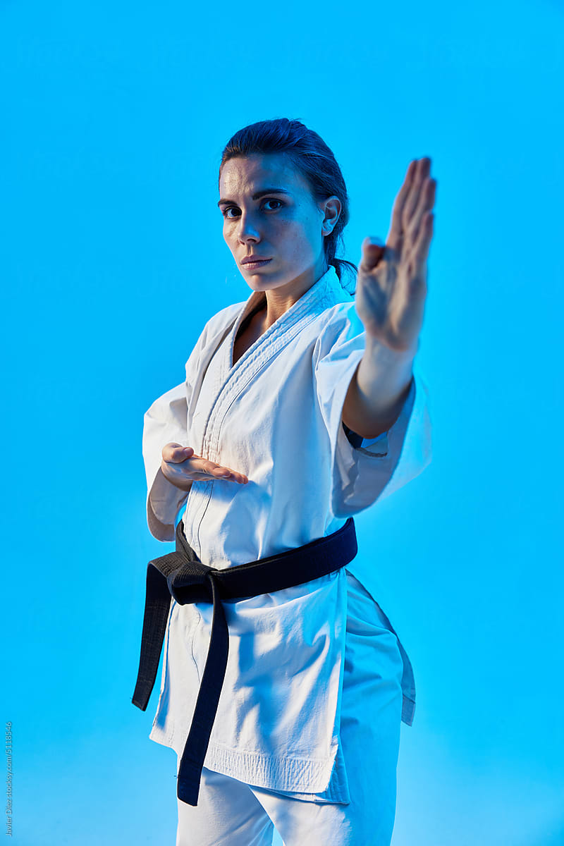 Sportswoman Practicing Martial Arts