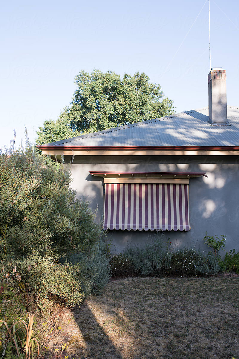Classic suburban Australian home with sunshades