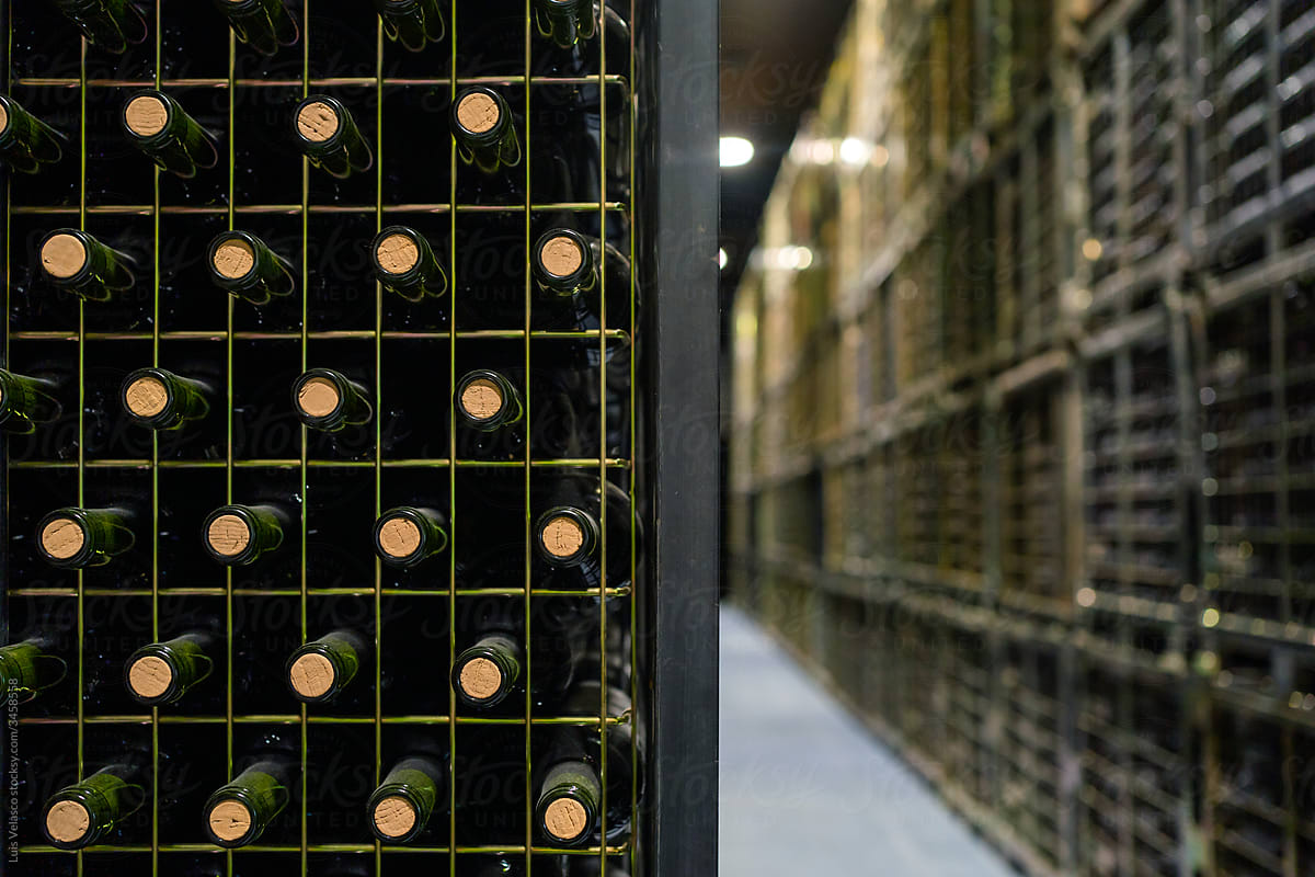 Storage Of Bottles Of Wine In A Wine Cellar.