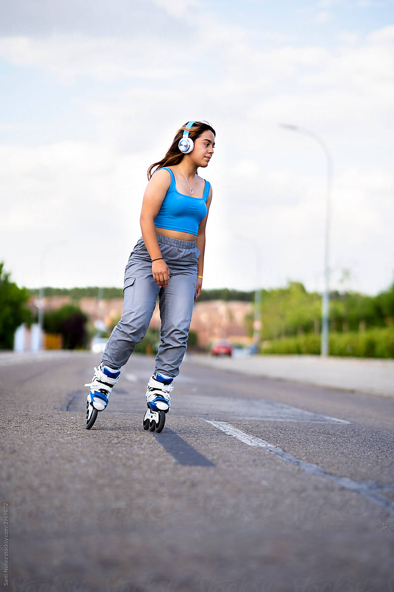 Roller Skater Woman Practicing