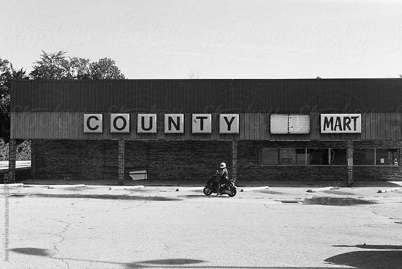 abandoned country market in small town