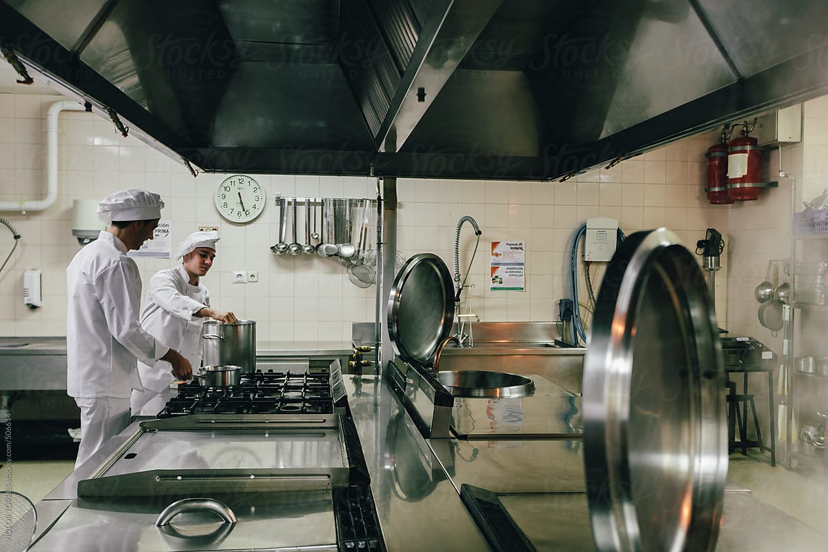 Chef Preparing Food in a Professional Kitchen