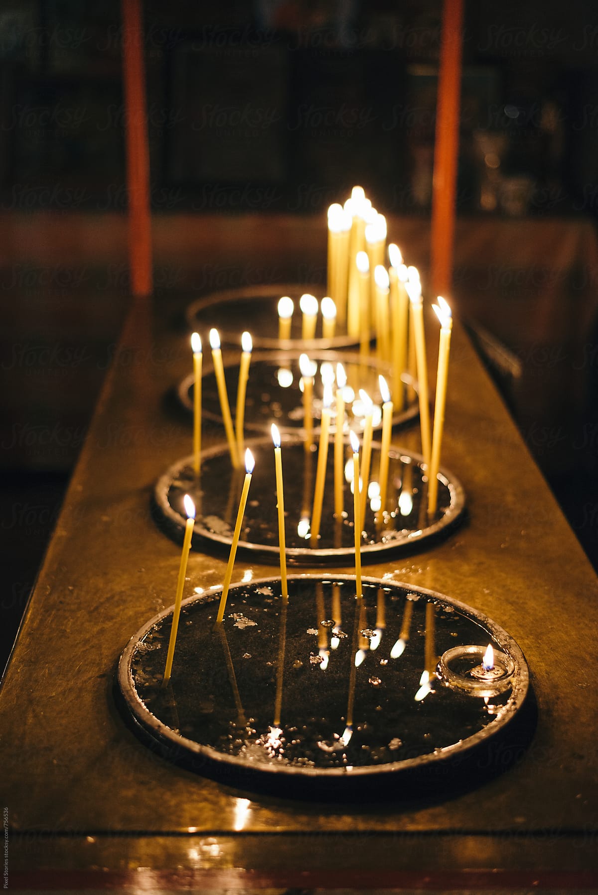 Candles inside a church