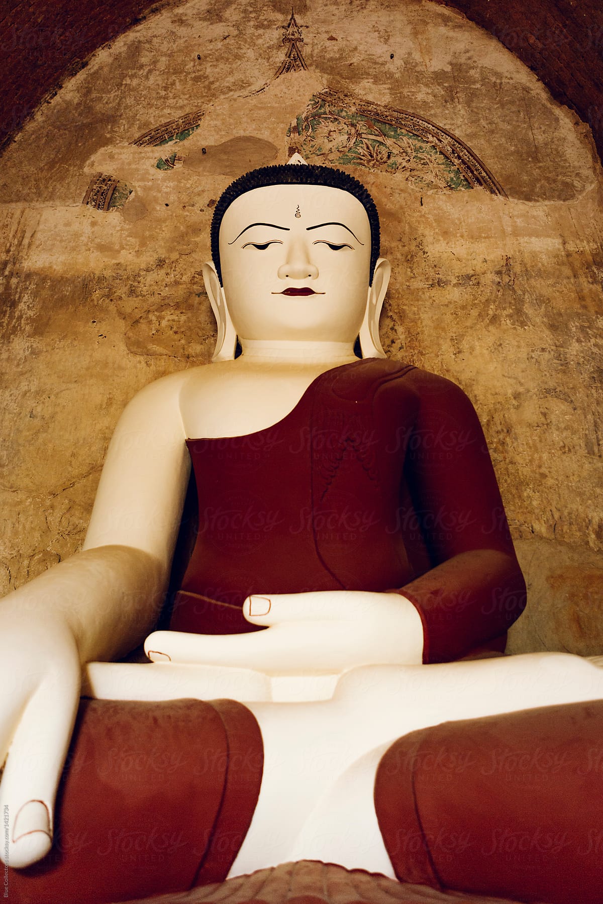 Buddha statue inside a Pagoda of Bagan, Myanmar