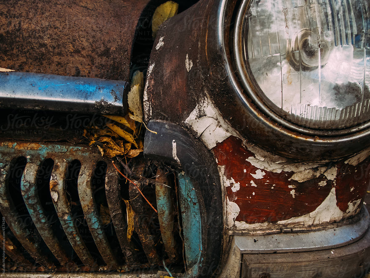 Details of an old car.