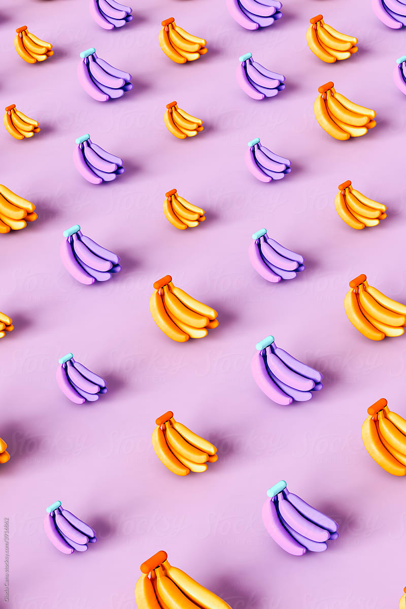 Orange and violet bananas