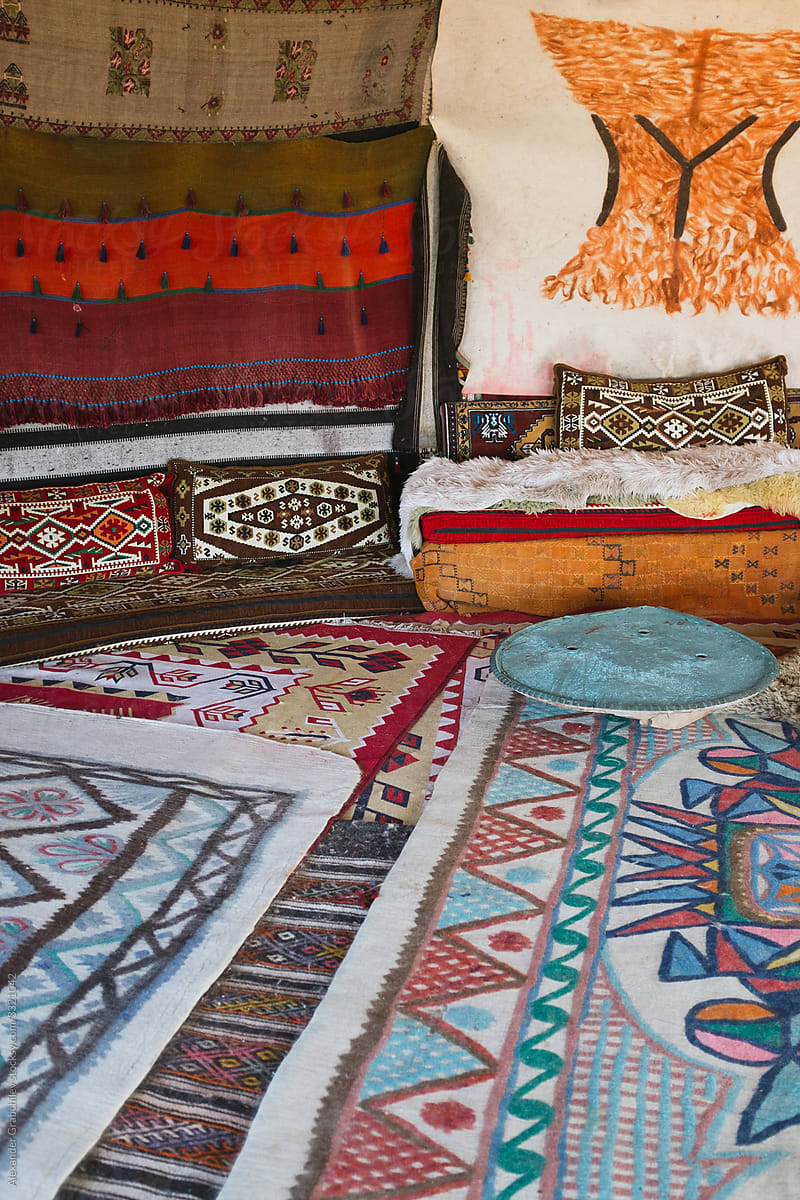 Traditional Arab Living Room With Carpets