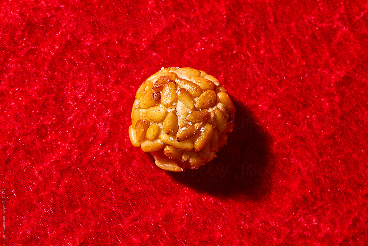 pine nut panellet, typical of Catalonia, Spain