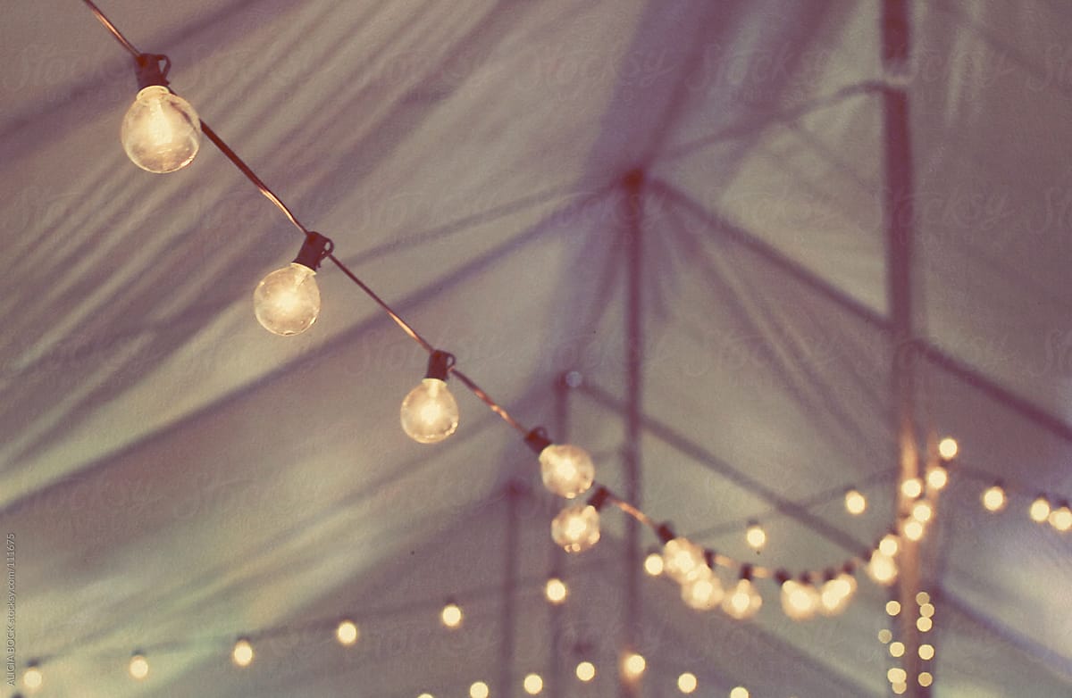 Strings of Lights In A Beautiful Event Tent