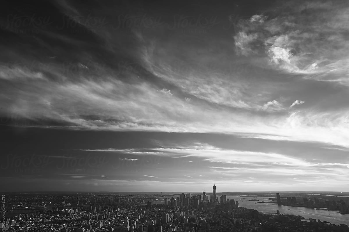 Black and white New York cityscape