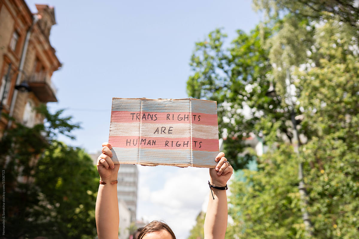 Pride Protest Sign Trans Rights Are Human Rights