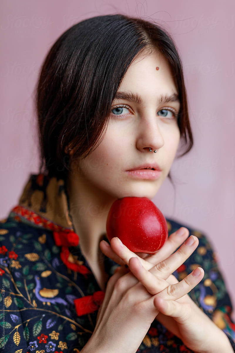 Portrait with apple